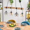 Koyoto Pendelleuchte Glas 15 cm Naturfarben, Schwarz, 4-flammig