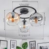 Koyoto Deckenleuchte Glas 15 cm Bernsteinfarben, Klar, Rauchfarben, 3-flammig
