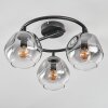 Ripoll Deckenleuchte Glas 15 cm Klar, Rauchfarben, 3-flammig