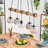 Ripoll Pendelleuchte Glas 15 cm Naturfarben, Schwarz, 5-flammig