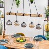 Ripoll Pendelleuchte Glas 15 cm Naturfarben, Schwarz, 5-flammig