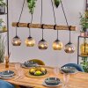 Ripoll Pendelleuchte Glas 15 cm Naturfarben, Schwarz, 5-flammig