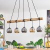 Ripoll Pendelleuchte Glas 15 cm Naturfarben, Schwarz, 5-flammig