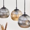 Ripoll Pendelleuchte Glas 15 cm Naturfarben, Schwarz, 5-flammig