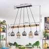 Ripoll Pendelleuchte Glas 15 cm Naturfarben, Schwarz, 5-flammig
