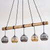 Ripoll Pendelleuchte Glas 15 cm Naturfarben, Schwarz, 5-flammig