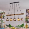Ripoll Pendelleuchte Glas 15 cm Naturfarben, Schwarz, 5-flammig