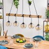 Koyoto Pendelleuchte Glas 15 cm Naturfarben, Schwarz, 5-flammig