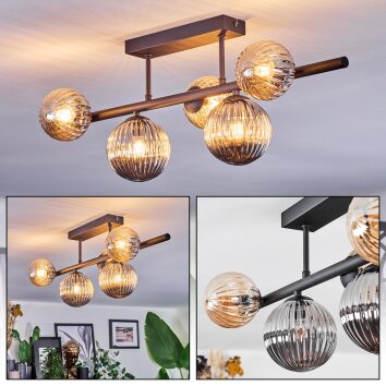 Chehalis Deckenleuchte Glas 10 cm, 12 cm Bernsteinfarben, Rauchfarben, 5-flammig