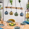 Ripoll Pendelleuchte Glas 15 cm Naturfarben, Schwarz, 4-flammig
