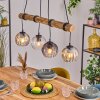 Koyoto Pendelleuchte Glas 15 cm Naturfarben, Schwarz, 4-flammig