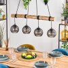 Koyoto Pendelleuchte Glas 15 cm Naturfarben, Schwarz, 4-flammig