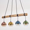 Koyoto Pendelleuchte Glas 15 cm Naturfarben, Schwarz, 4-flammig