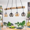 Koyoto Pendelleuchte Glas 15 cm Naturfarben, Schwarz, 4-flammig