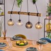 Koyoto Pendelleuchte Glas 15 cm Naturfarben, Schwarz, 4-flammig