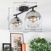 Koyoto Deckenleuchte Glas 15 cm Klar, Rauchfarben, 2-flammig