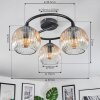 Ripoll Deckenleuchte Glas 15 cm Bernsteinfarben, Klar, 3-flammig