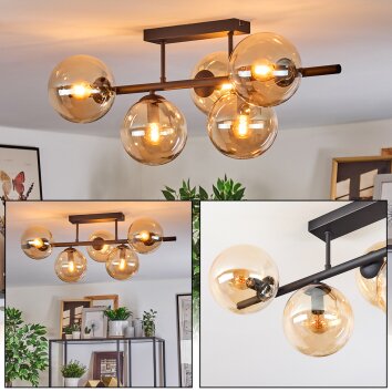 Gastor Deckenleuchte Glas 15 cm Bernsteinfarben, 5-flammig