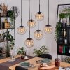 Gastor Hängeleuchte Glas 20 cm Schwarz, 6-flammig