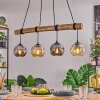 Ripoll Pendelleuchte Glas 15 cm Naturfarben, Schwarz, 4-flammig