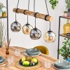 Ripoll Pendelleuchte Glas 15 cm Naturfarben, Schwarz, 4-flammig