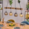 Ripoll Pendelleuchte Glas 15 cm Naturfarben, Schwarz, 4-flammig