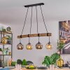 Ripoll Pendelleuchte Glas 15 cm Naturfarben, Schwarz, 4-flammig