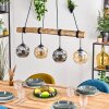 Ripoll Pendelleuchte Glas 15 cm Naturfarben, Schwarz, 4-flammig