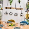 Ripoll Pendelleuchte Glas 15 cm Naturfarben, Schwarz, 4-flammig