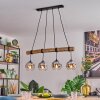 Ripoll Pendelleuchte Glas 15 cm Naturfarben, Schwarz, 4-flammig