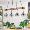 Ripoll Pendelleuchte Glas 15 cm Naturfarben, Schwarz, 4-flammig