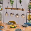 Ripoll Pendelleuchte Glas 15 cm Naturfarben, Schwarz, 4-flammig