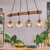 Ripoll Pendelleuchte Glas 15 cm Naturfarben, Schwarz, 4-flammig