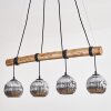 Ripoll Pendelleuchte Glas 15 cm Naturfarben, Schwarz, 4-flammig