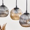 Ripoll Pendelleuchte Glas 15 cm Naturfarben, Schwarz, 4-flammig