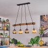 Ripoll Pendelleuchte Glas 15 cm Naturfarben, Schwarz, 4-flammig