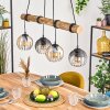 Koyoto Pendelleuchte Glas 15 cm Naturfarben, Schwarz, 4-flammig