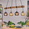 Koyoto Pendelleuchte Glas 15 cm Naturfarben, Schwarz, 4-flammig