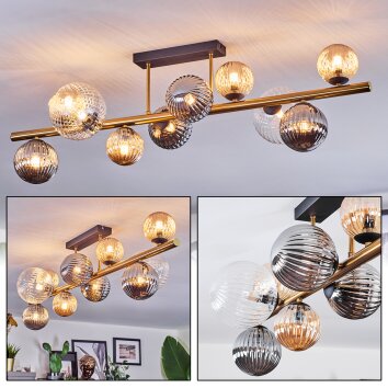 Chehalis Deckenleuchte Glas 10 cm, 12 cm, 15 cm Gold, Schwarz, 10-flammig Chehalis Deckenleuchte Glas 10 cm, 12 cm, 15 cm Gold, Schwarz, 10-flammig