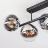 Gastor Deckenleuchte Glas 15 cm Chrom, Klar, Rauchfarben, 5-flammig