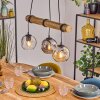 Ripoll Pendelleuchte Glas 15 cm Naturfarben, Schwarz, 3-flammig