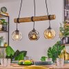 Ripoll Pendelleuchte Glas 15 cm Naturfarben, Schwarz, 3-flammig