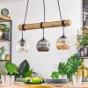 Ripoll Pendelleuchte Glas 15 cm Naturfarben, Schwarz, 3-flammig
