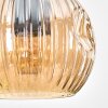 Ripoll Pendelleuchte Glas 15 cm Naturfarben, Schwarz, 3-flammig