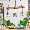 Ripoll Pendelleuchte Glas 15 cm Naturfarben, Schwarz, 3-flammig