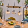 Ripoll Pendelleuchte Glas 15 cm Naturfarben, Schwarz, 3-flammig
