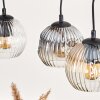 Ripoll Pendelleuchte Glas 15 cm Naturfarben, Schwarz, 3-flammig