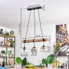 Ripoll Pendelleuchte Glas 15 cm Naturfarben, Schwarz, 3-flammig