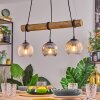 Ripoll Pendelleuchte Glas 15 cm Naturfarben, Schwarz, 3-flammig