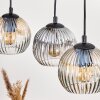 Ripoll Pendelleuchte Glas 15 cm Naturfarben, Schwarz, 4-flammig